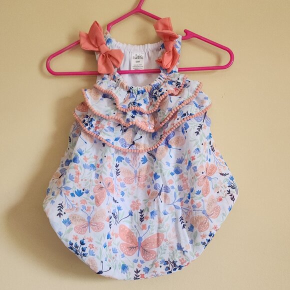 Baby Essentials - Butterfly Baby Girl Romper Size 6 Months - Picture 1 of 5